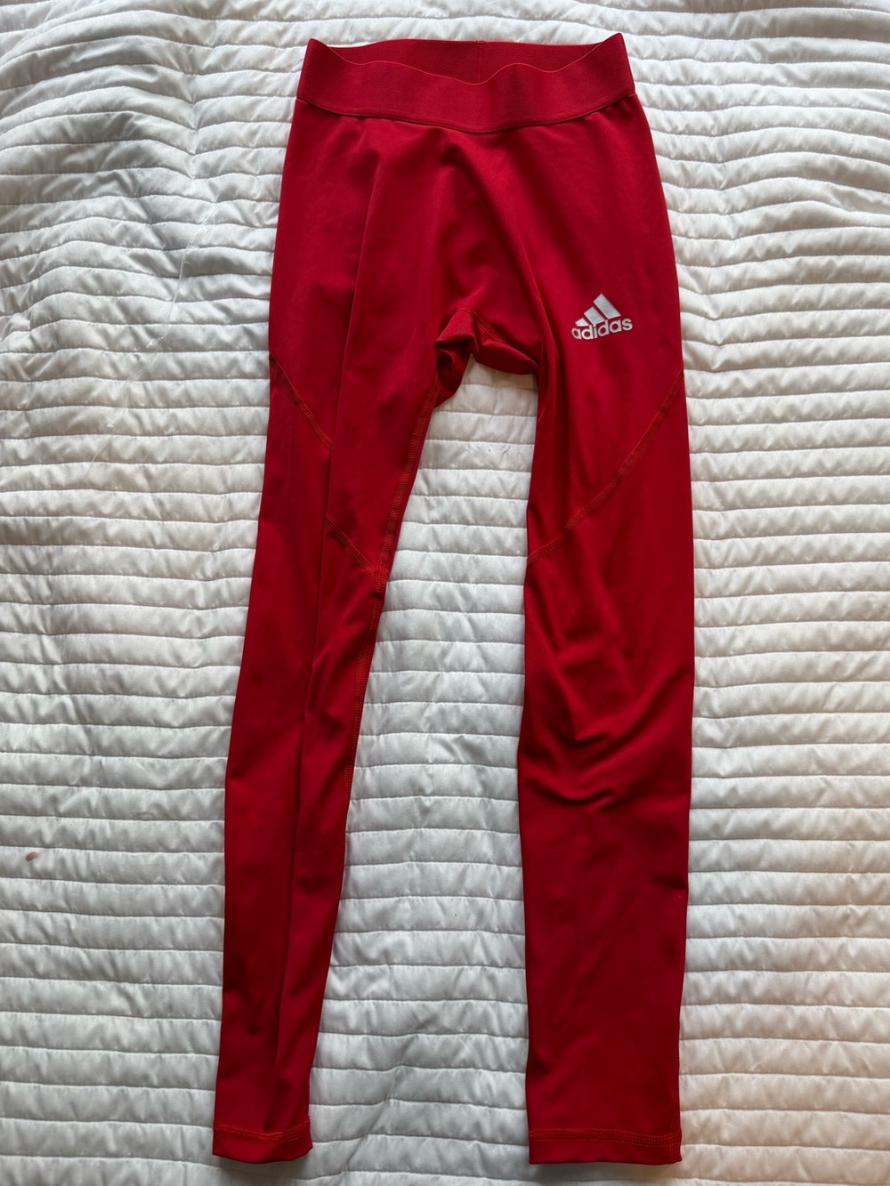 adidas Red Girls' Performance Leggings with Logo